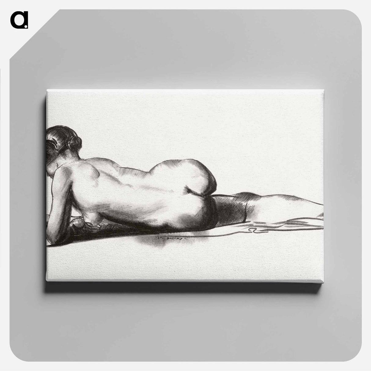 アートパネル-Nude Study, Woman Lying Prone
 - ボストン公共図書館 Canvas.