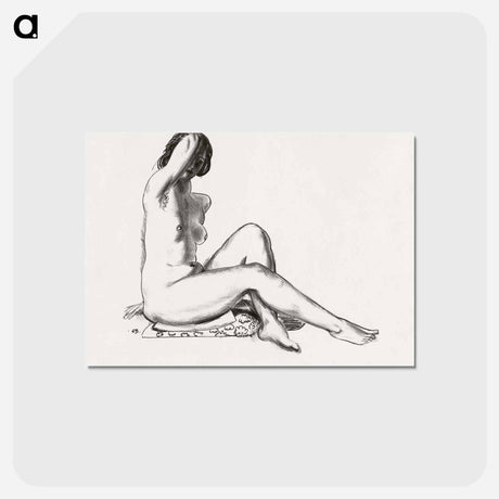アートポストカード-Nude on Flowered Cushion
 - ボストン公共図書館 Postcard.
