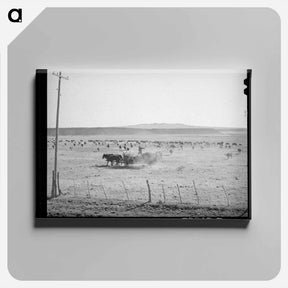 アートパネル-Rancher Feeding Hay
 - ラッセル リー Canvas.
