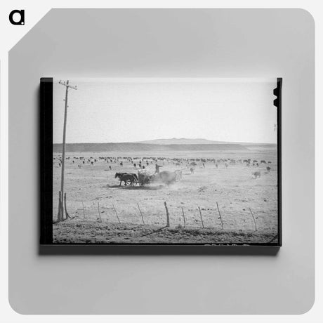 アートパネル-Rancher Feeding Hay
 - ラッセル リー Canvas.