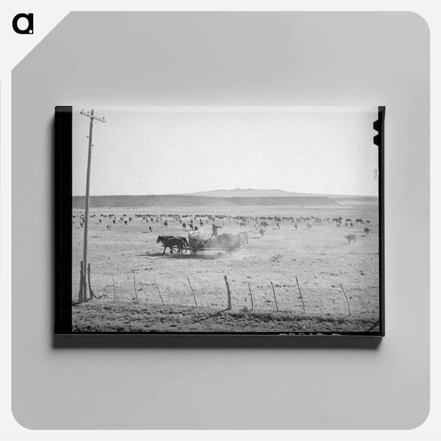 アートパネル-Rancher Feeding Hay
 - ラッセル リー Canvas.
