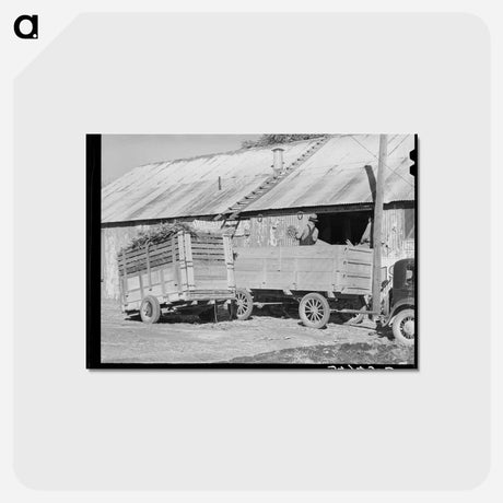 アートポストカード-Unloading Corn Stover
 - ラッセル リー Postcard.