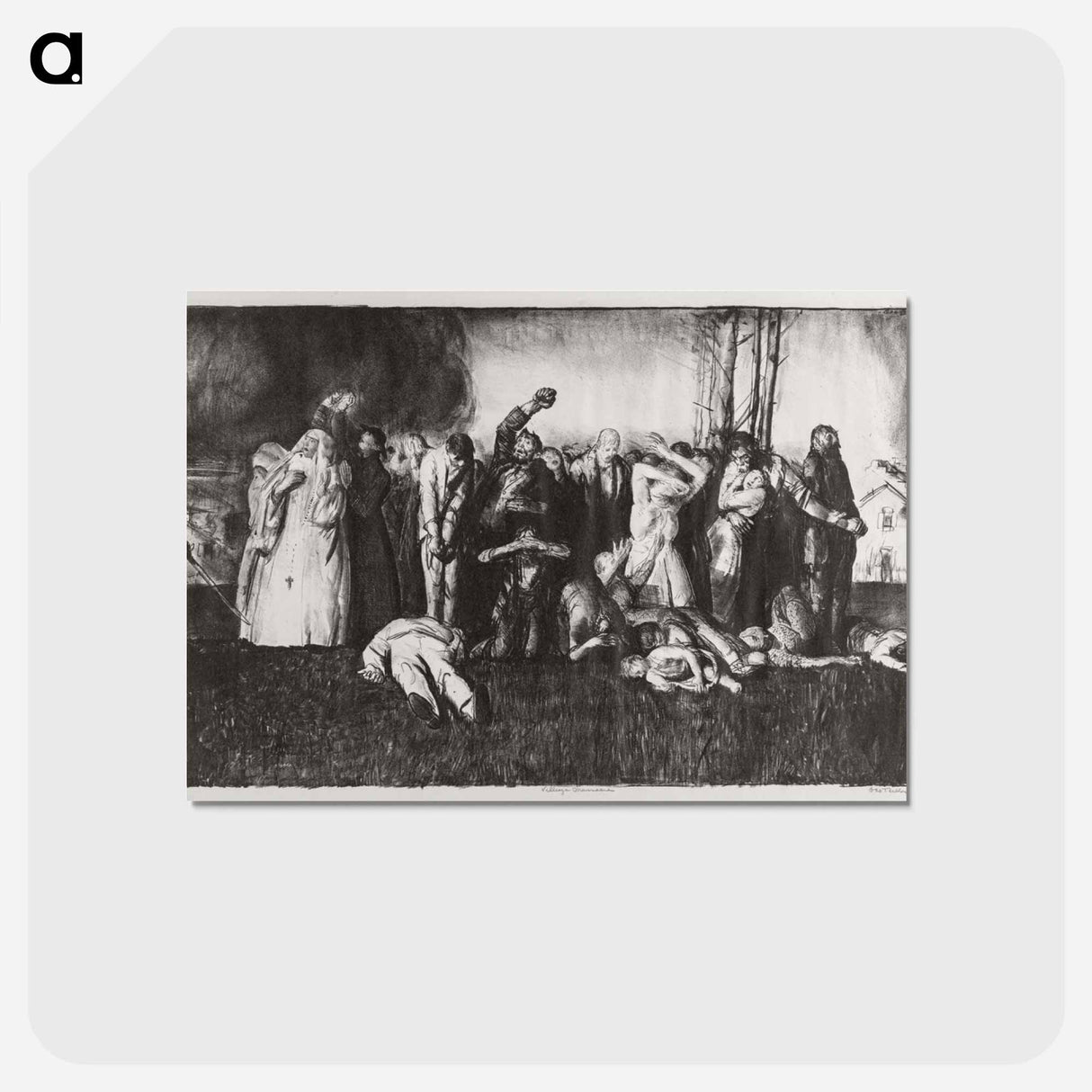アートポストカード-Village Massacre
 - ボストン公共図書館 Postcard.