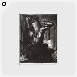アートポストカード-Girl Fixing Her Hair
 - ボストン公共図書館 Postcard.