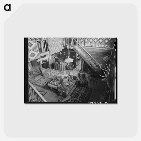 アートポストカード-Navajo Lodge Living Room
 - ラッセル リー Postcard.