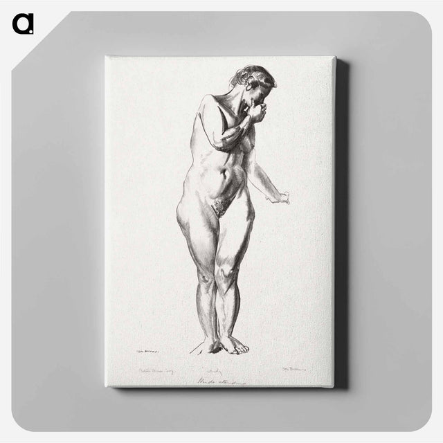 アートパネル-Nude Study with Hand to Mouth
 - ボストン公共図書館 Canvas.