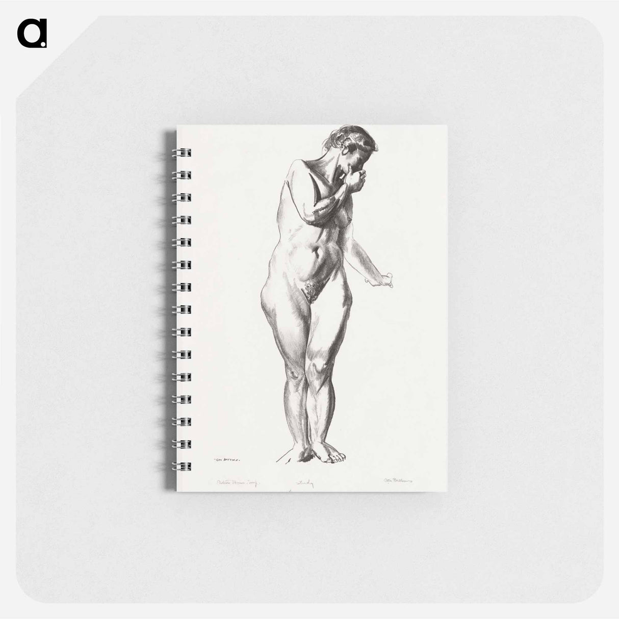 アートメモ帳-Nude Study with Hand to Mouth
 - ボストン公共図書館 Memo.