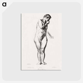 アートポストカード-Nude Study with Hand to Mouth
 - ボストン公共図書館 Postcard.