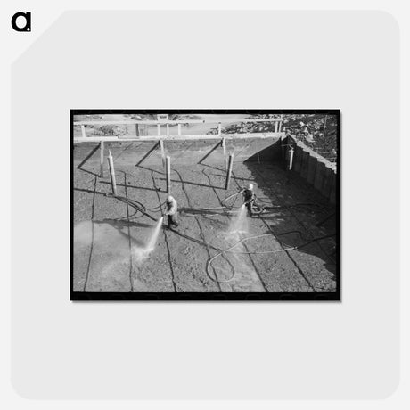 アートポストカード-Wetting Down Fresh Concrete
 - ラッセル リー Postcard.