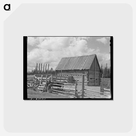 アートポストカード-Barn and Hay Wagon
 - ラッセル リー Postcard.