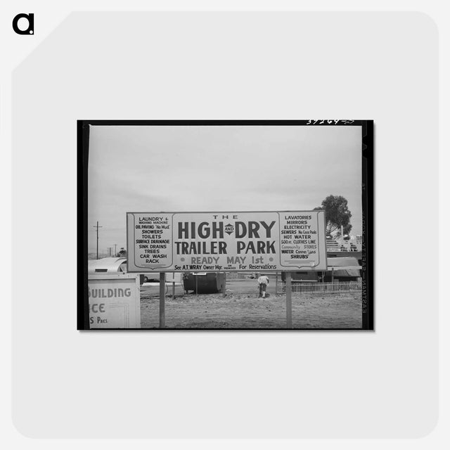 アートポストカード-Trailer Court Sign
 - ラッセル リー Postcard.