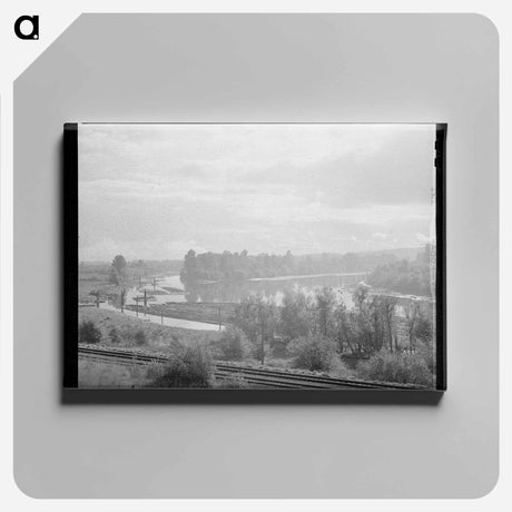 アートパネル-Log Rafts in Columbia River
 - ラッセル リー Canvas.