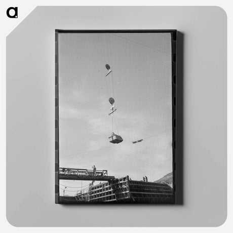 アートパネル-Concrete Bucket Over Shasta Dam
 - ラッセル リー Canvas.
