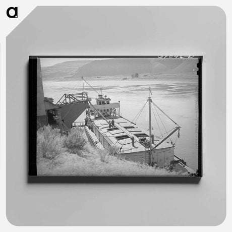 アートパネル-Loading Wheat on the Columbia River
 - ラッセル リー Canvas.