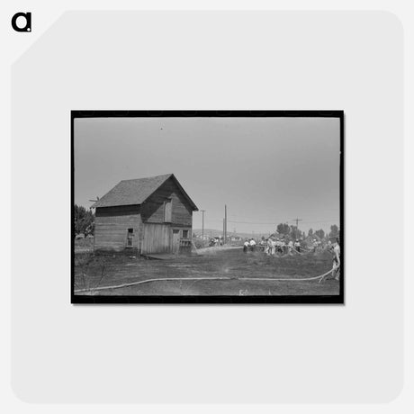 アートポストカード-Fighting a Grass Fire, Vale, Oregon
 - ラッセル リー Postcard.