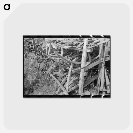 アートポストカード-Automobile Springs, Junkyard, Abbeville
 - ラッセル リー Postcard.