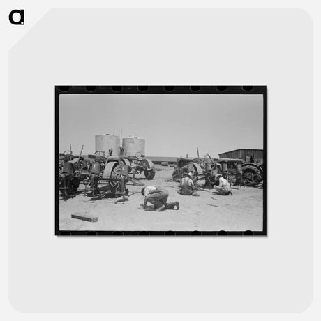 アートポストカード-Texas Tractors
 - ラッセル リー Postcard.