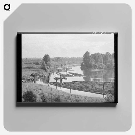 アートパネル-Log Rafts in Columbia River
 - ラッセル リー Canvas.