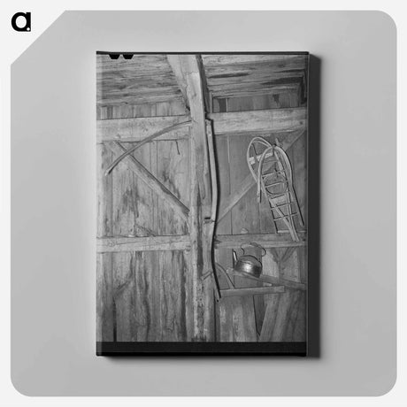 アートパネル-Snowshoes and Scythe in Barn
 - ラッセル リー Canvas.