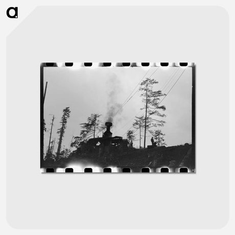 アートポストカード-Donkey Engine Logging
 - ラッセル リー Postcard.