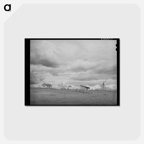 アートポストカード-Dead Ox Flat Farmstead
 - ラッセル リー Postcard.