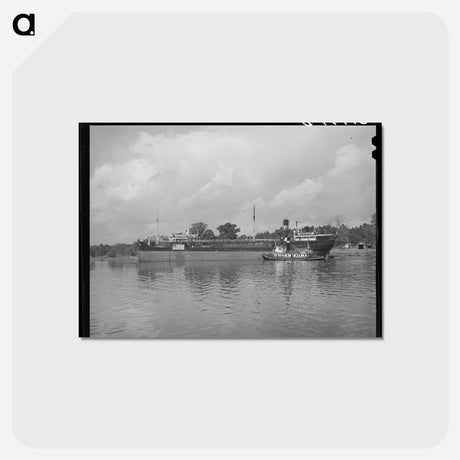 アートポストカード-Freighter Leaving Houston
 - ラッセル リー Postcard.