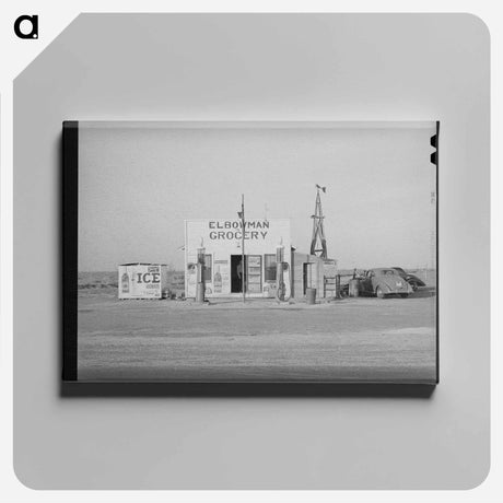 アートパネル-Grocery Store and Filling Station in the High Plains
 - ラッセル リー Canvas.
