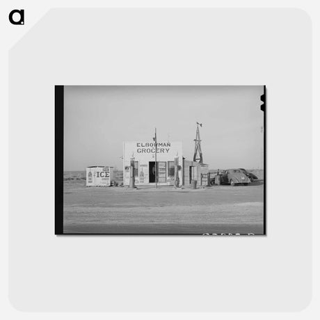 アートポストカード-Grocery Store and Filling Station in the High Plains
 - ラッセル リー Postcard.