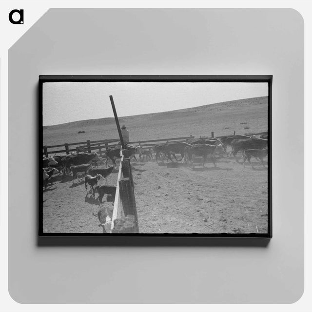 アートパネル-Cattle Roundup Near Marfa
 - ラッセル リー Canvas.
