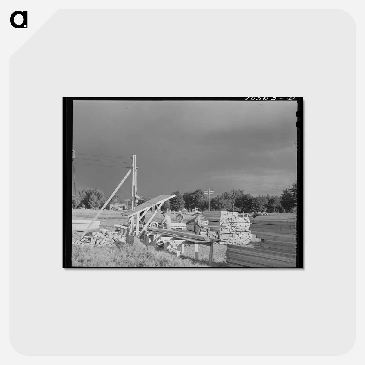 アートポストカード-FSA Trailer Camp Construction
 - ラッセル リー Postcard.