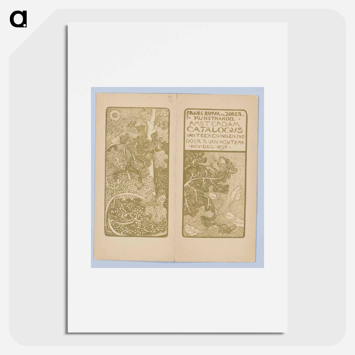 Catalogue of works with bladeren and black by Theo van Hoytema - Theo van Hoytema Poster.