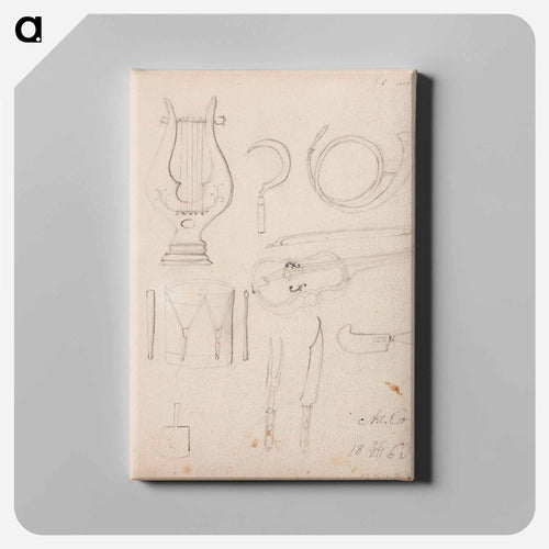 Lyyra, postitorvi, rumpu, viulu - Albert Edelfelt Canvas.