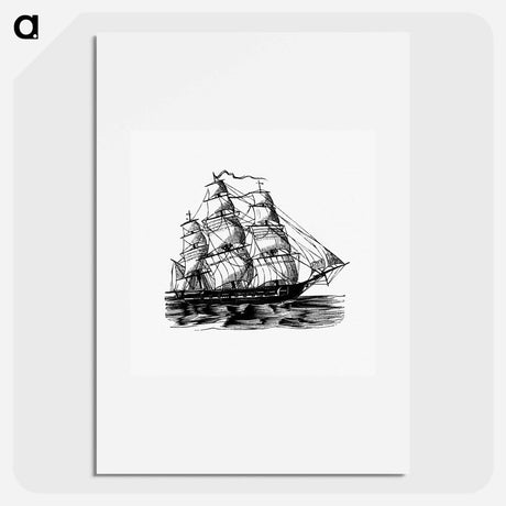 アートポスター-Ship Illustration from The Young Voyager
 - 大英図書館 Poster.