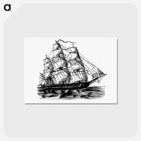 アートポストカード-Ship Illustration from The Young Voyager
 - 大英図書館 Postcard.