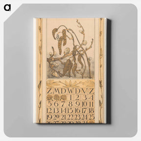 アートパネル-Kalenderblad maart met elzenkatjes - テオ ヴァン ホイテマ Canvas.