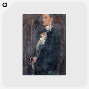 アートポストカード-Skecth for the portrait of prince carl - アルバート エーデルフェルト Postcard.