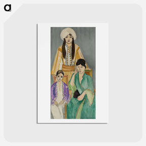 アートポストカード-Three Sisters with Grey Background - アンリ マティス Postcard.