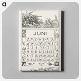 Kalenderblad juni met tureluur in het gras - テオ ヴァン ホイテマ Canvas.