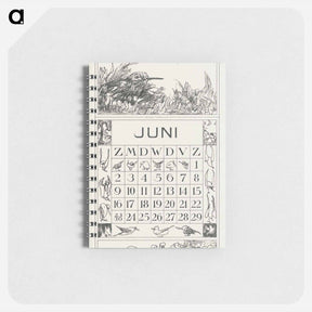 アートメモ帳-Kalenderblad juni met tureluur in het gras - テオ ヴァン ホイテマ Memo.