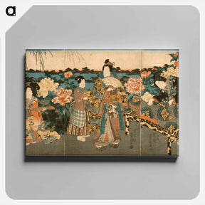 アートパネル-Visiting the Peony Garden
 - 歌川 国貞 Canvas.