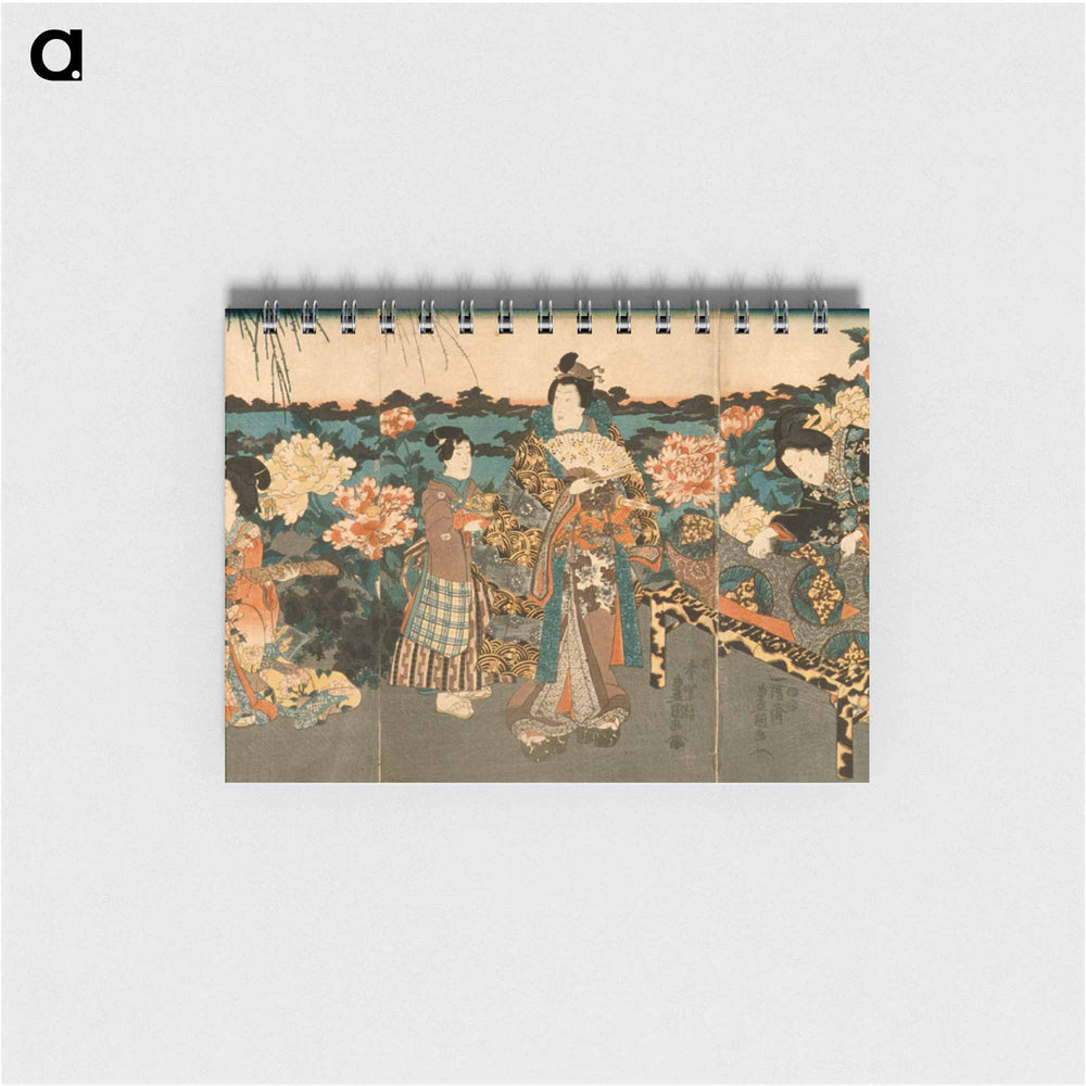 アートメモ帳-Visiting the Peony Garden
 - 歌川 国貞 Memo.