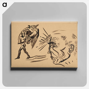アートパネル-Figures with an owl - アーノルド ピーター ワイズ クビンチャン Canvas.