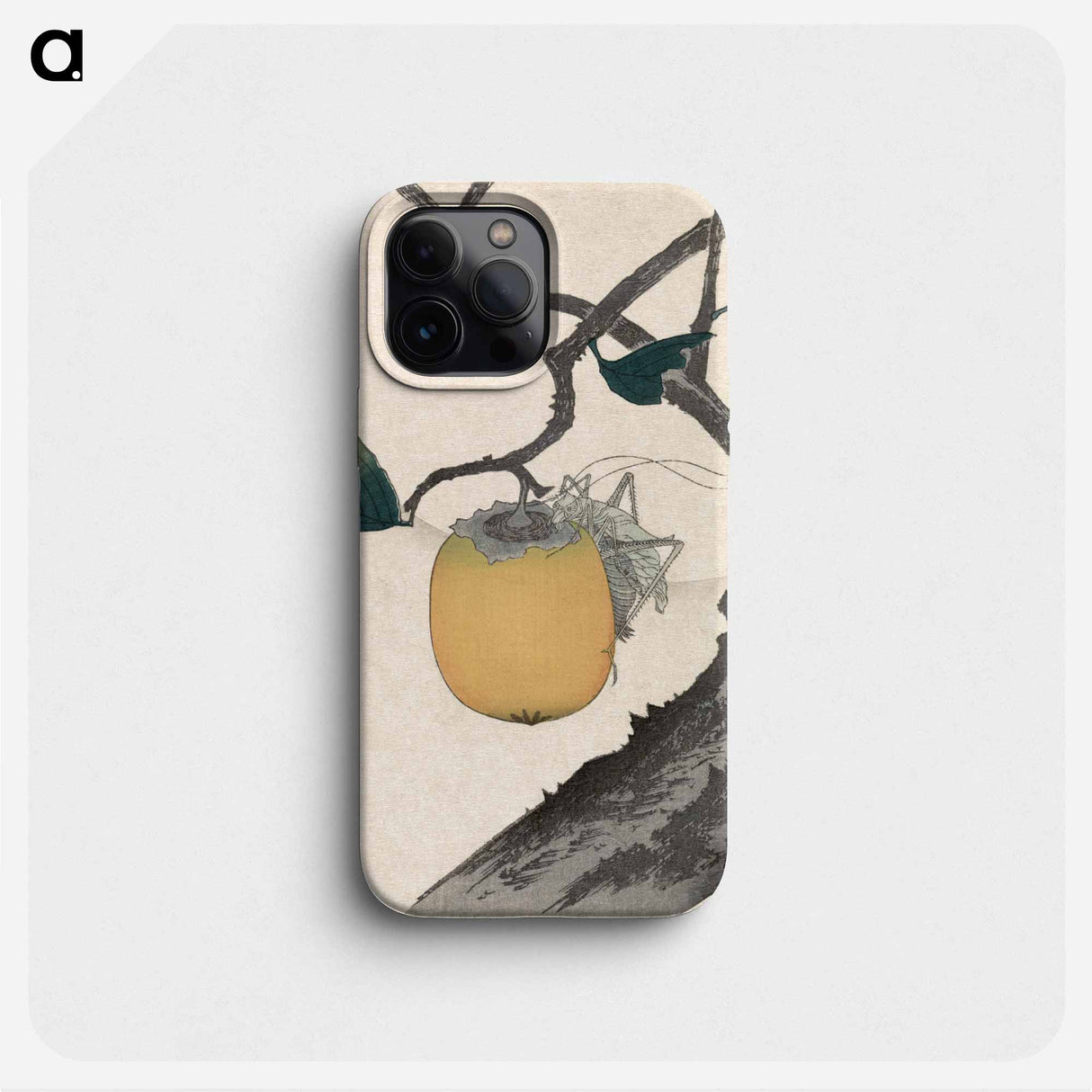 Persimmon and Grasshopper - 葛飾 北斎 Phone Case.