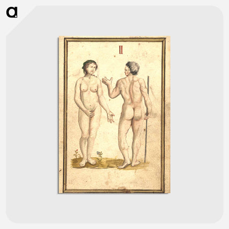 アートポストカード-Study of Male and Female Nude Figures in Landscape
 - 国立医学図書館 Postcard.
