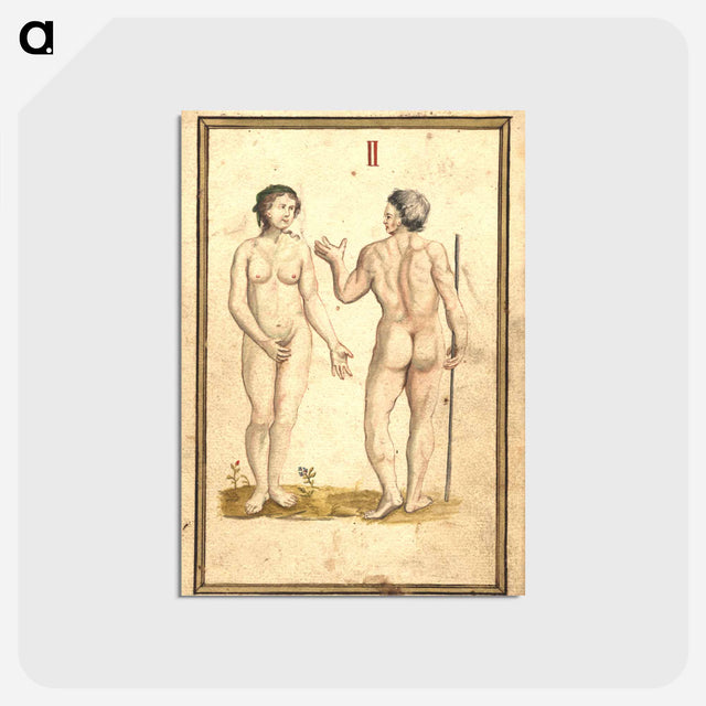 アートポストカード-Study of Male and Female Nude Figures in Landscape
 - 国立医学図書館 Postcard.