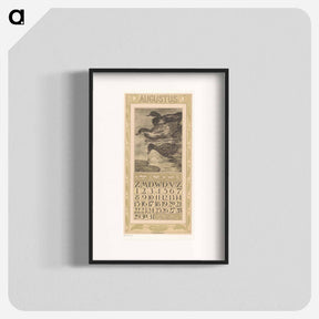 アートポスター-Kalenderblad augustus met drie zwemmende eenden - テオ ヴァン ホイテマ Poster.
