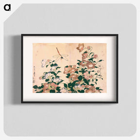 アートポスター-Bellflower and Dragonfly - 葛飾 北斎 Poster.