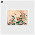 アートポストカード-Bellflower and Dragonfly - 葛飾 北斎 Postcard.