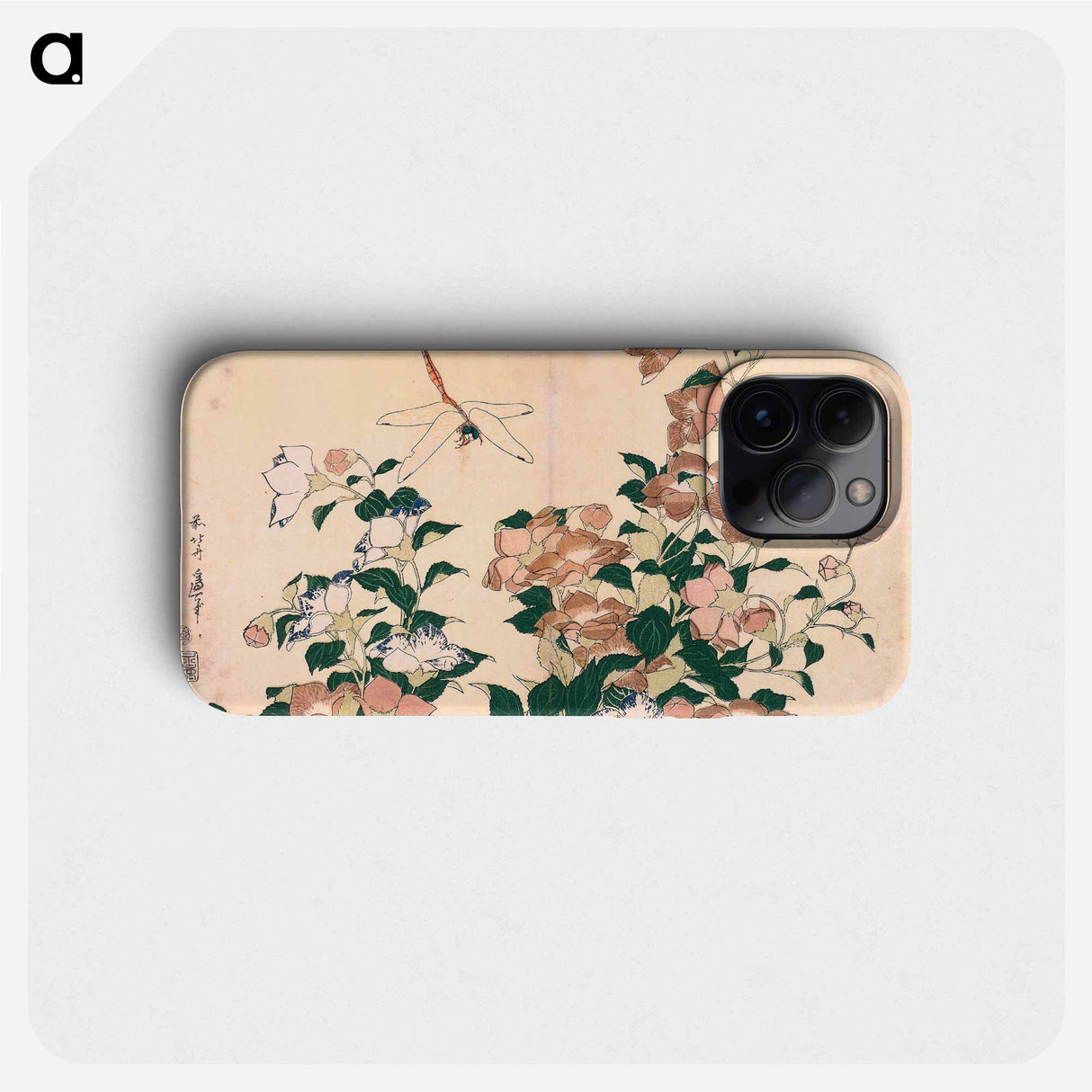 Bellflower and Dragonfly - Katsushika Hokusai Phone Case.