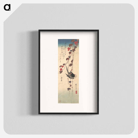 アートポスター-Long-tailed Tit on Autumn Ivy
 - 歌川 広重 Poster.